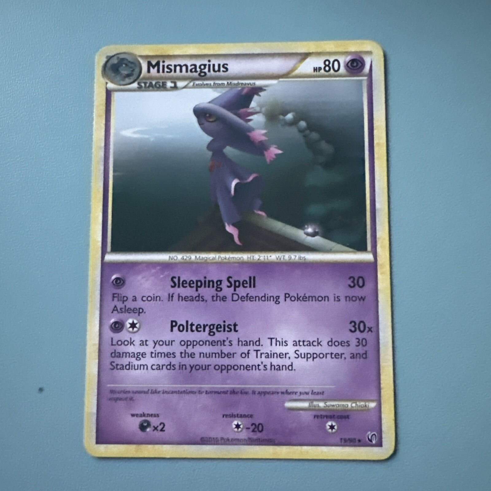 Pokemon Card Mismagius Undaunted Rare 19/90 Near Mint