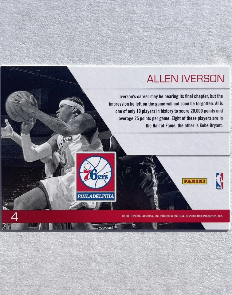 Allen Iverson 2010 Panini Prestige Franchise Favorites #4 - Image 2 of 2