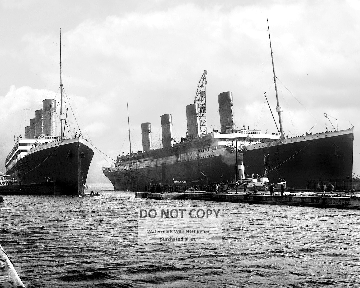 RMS TITANIC AND RMS OLYMPIC IN MARCH, 1912 OCEAN LINER 8X10 PHOTO