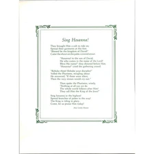 Sing Hosanna! Alice Leedy Mason 1970s Poem Retro Kitsch Wall Art SH4