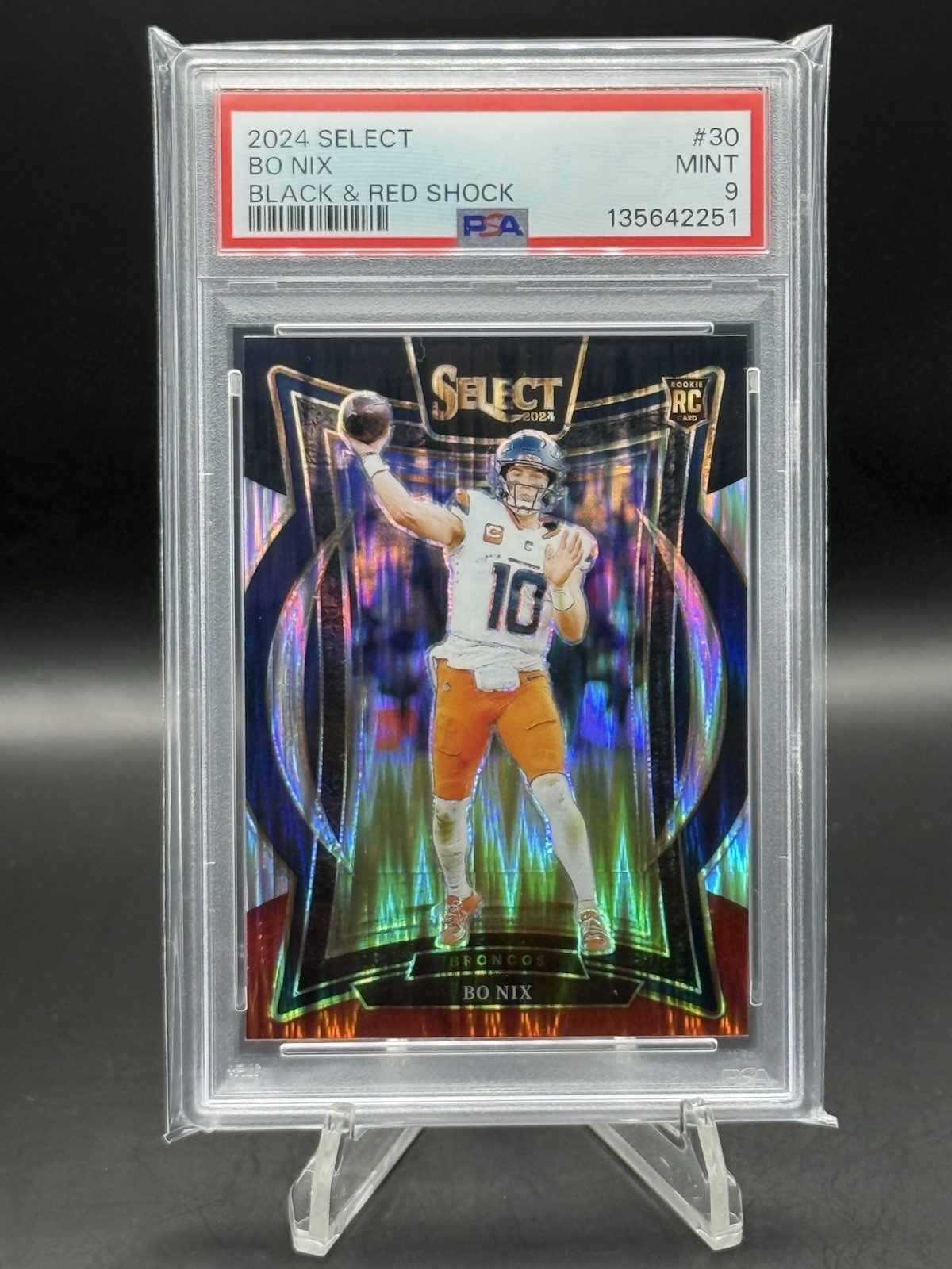 2024 PANINI SELECT BLACK & RED SHOCK #30 BO NIX ROOKIE RC PSA 9