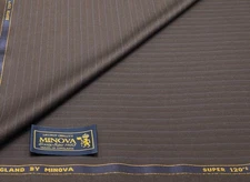 Brown Blue Wool Cashmere Chevron Fabric Suiting Thobes Dishdasha 3.50m x 1.50m