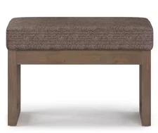 SIMPLIHOME Milltown 27" Rectangle Footstool Ottoman Mink Brown