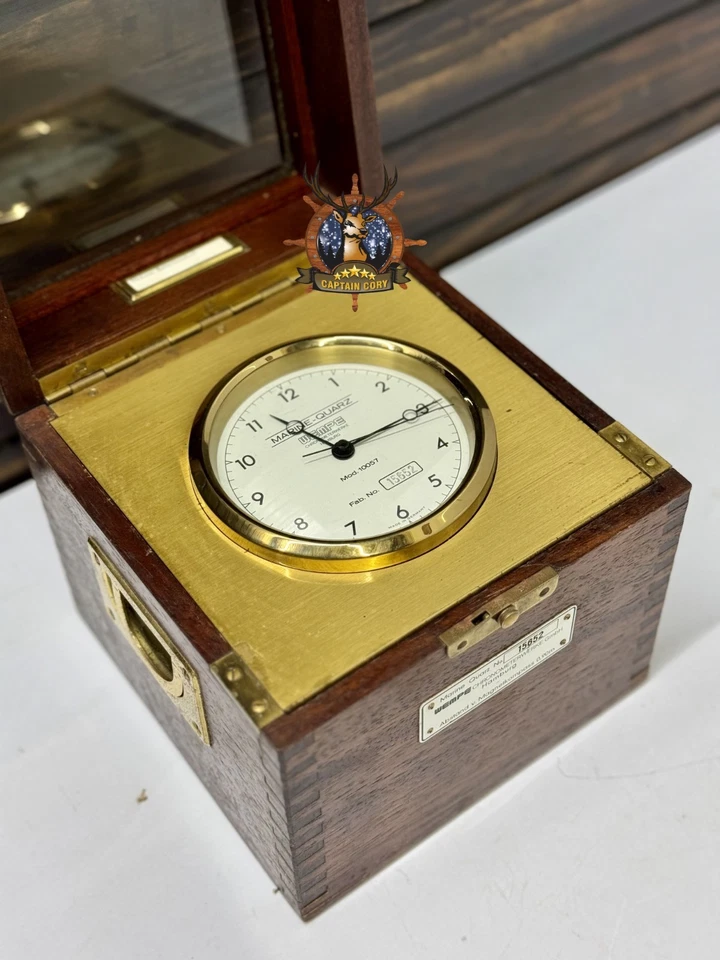 Cronómetro Wempe Cuarzo Marino - Alemania Reloj de Mesa Madera Diseño Oficina Foto 4 de 4