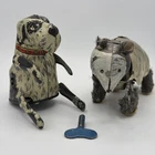 1940's Marx "Flipo" The Jumping Dog Tin & Tin Bear Wind-Up w/ Key Works