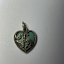 Sterling Silver Turquoise Howlite & Marcasite HeartPendant