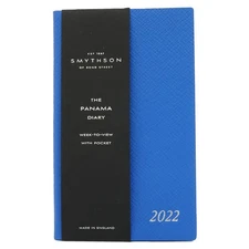 Smythson 2022 Panama Diary With Pocket In Lapis 1200161 LAPIS