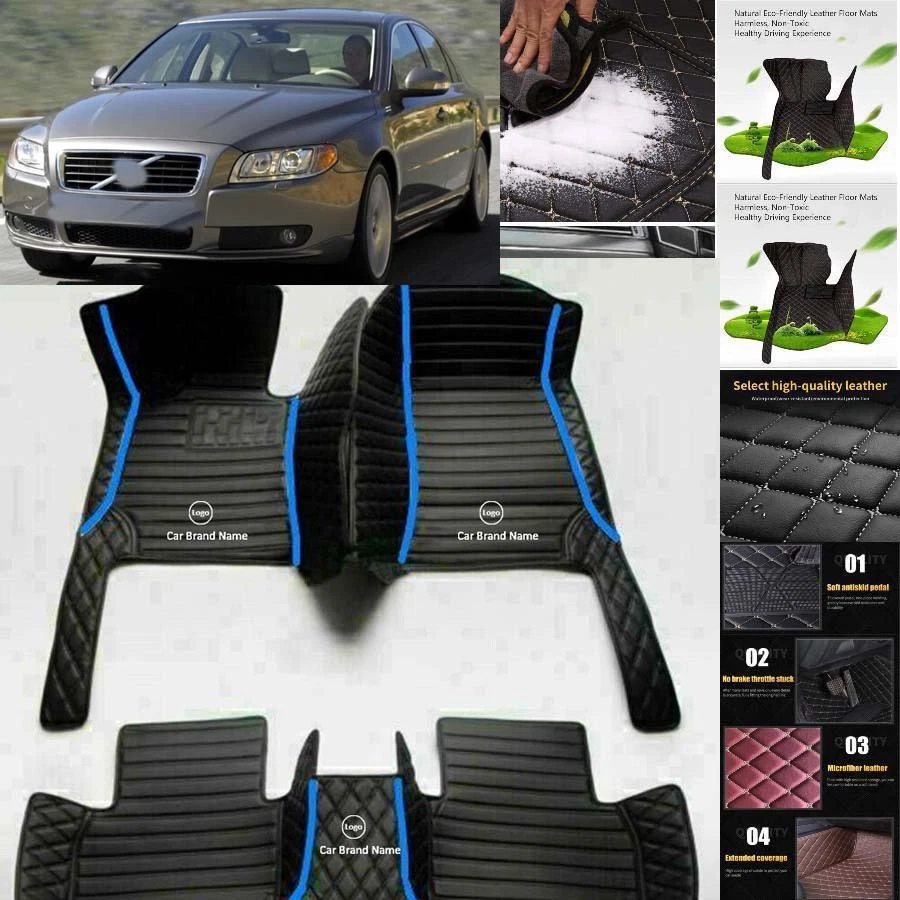 For Volvo S80 Car Floor Mats Waterproof Auto Custom Liner Carpets PU Leather Foto 4 de 4
