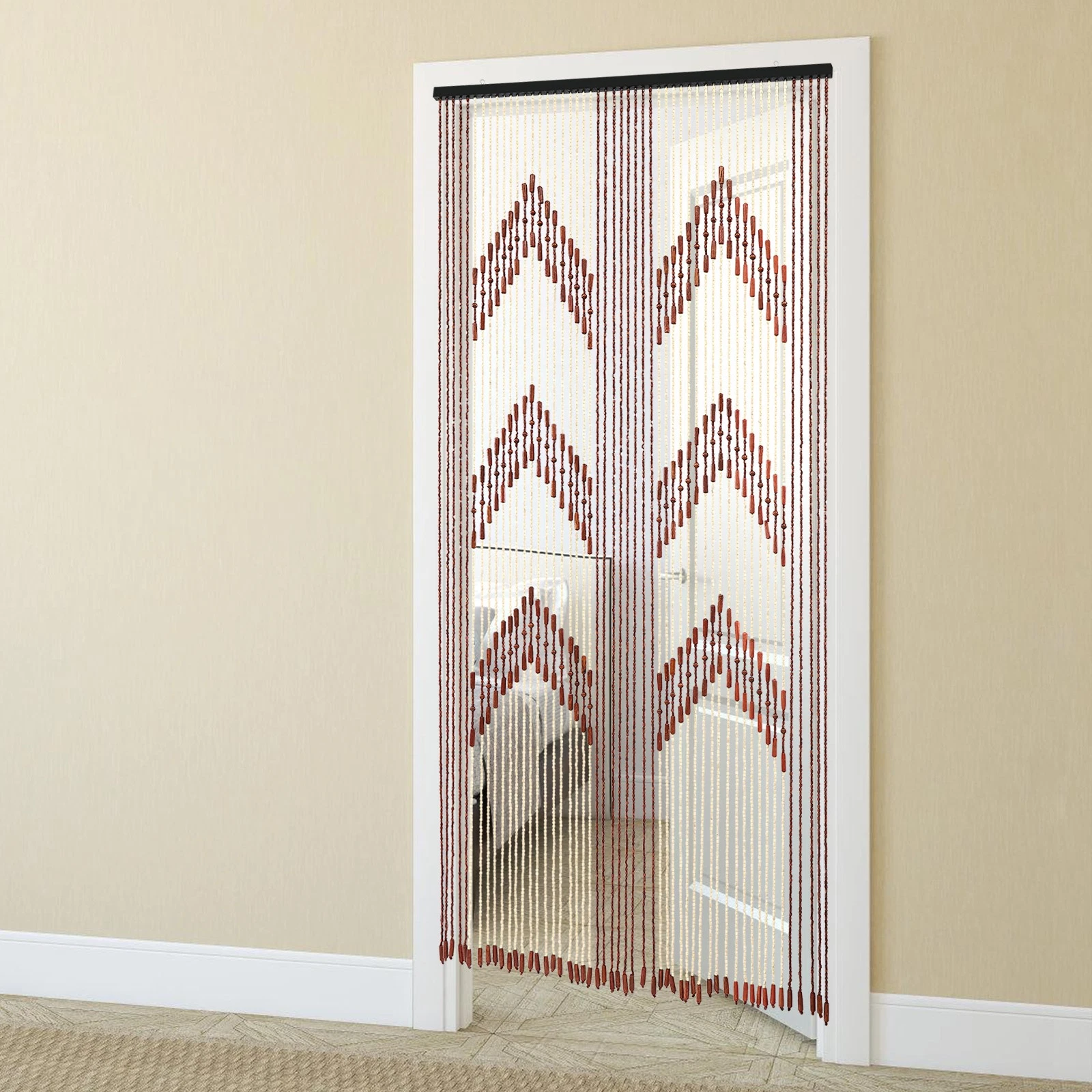 Vintage Bamboo 52 Strands Curtain Beads Window Door Shoji Room Divider Doorway