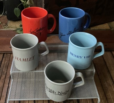 Vtg Mugs Composer Lot - Beethoven, Bach Lincoln Ctr, Hamlet, Shakespeare, Quotes