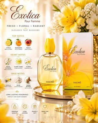 Perfume Árabe Original Mujer  Fascino Exotica Spray 100ml  + 1 Regalo Gratis 