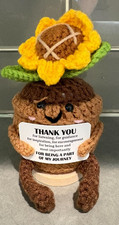Handmade Crochet Sunflower Plush Planter Mom Birthday Gift Emotional Support