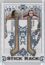 2021-22 Leaf Lumber Platinum 5/6 Gerry Cheevers Rogie Vachon #SRG-3 HOF k4s