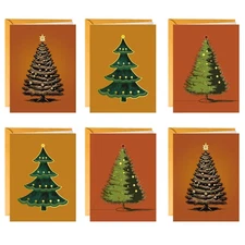 90 Boxed Merry Christmas Greeting Cards with Foiling, 5.75 x 4.25 Inch with E...