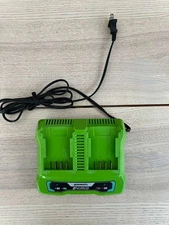 Greenworks Dual Port Rapid Charger for 24V Lithium Ion Batteries Indoor Outdoor