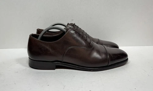 Grenson Brown Leather Cap Toe Oxford Shoes Men's Size 9.5 D Derby