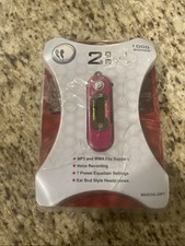 NIB Nextar MP3 Player 2 /GB Dig/Media/1000 Songs, Voice Recorder w/buds Pink