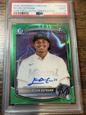 KEVIN DEFRANK 2025 Bowman Chrome #CPA-KD 1st Green Lava Refractor Auto /99 PSA 9