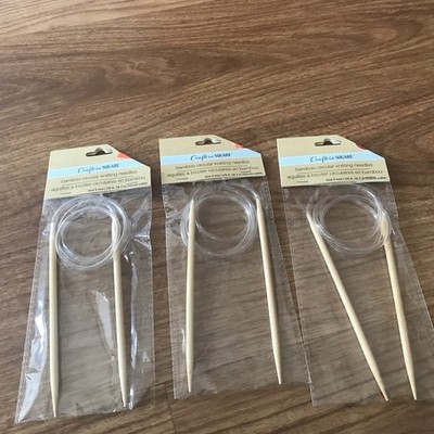 3 PKG Crafter's Square  Bamboo  Circular Knitting Needles US Size 9 (5mm) 19.7''