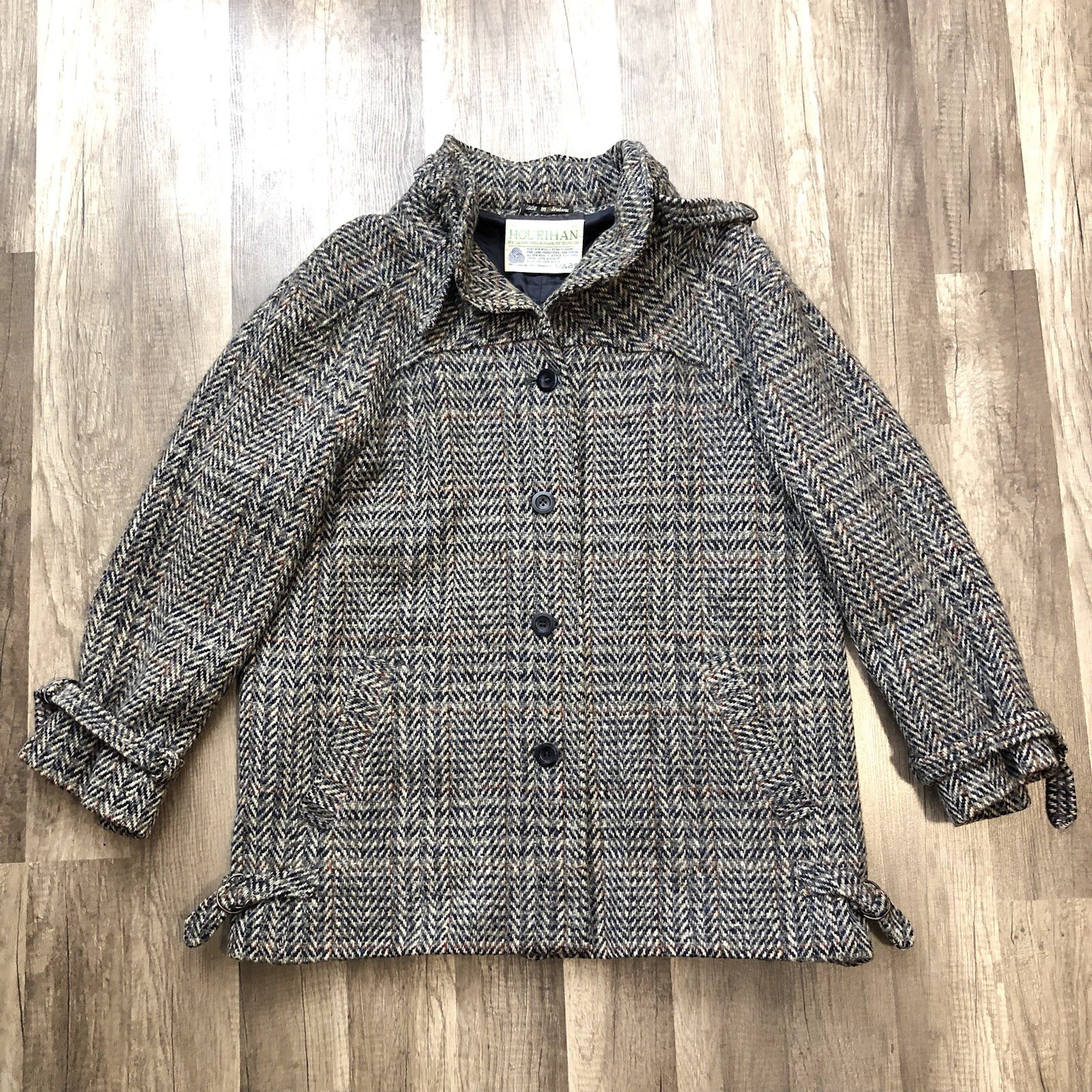 Vintage Hourihan Donegal Tweed Jacket Women’s 14 Irish Wool Herringbone