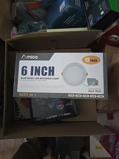 Amico 12 Pack 6 Inch Slim Panel LED Recessed Lights 5CCT 2700K-5000K  
