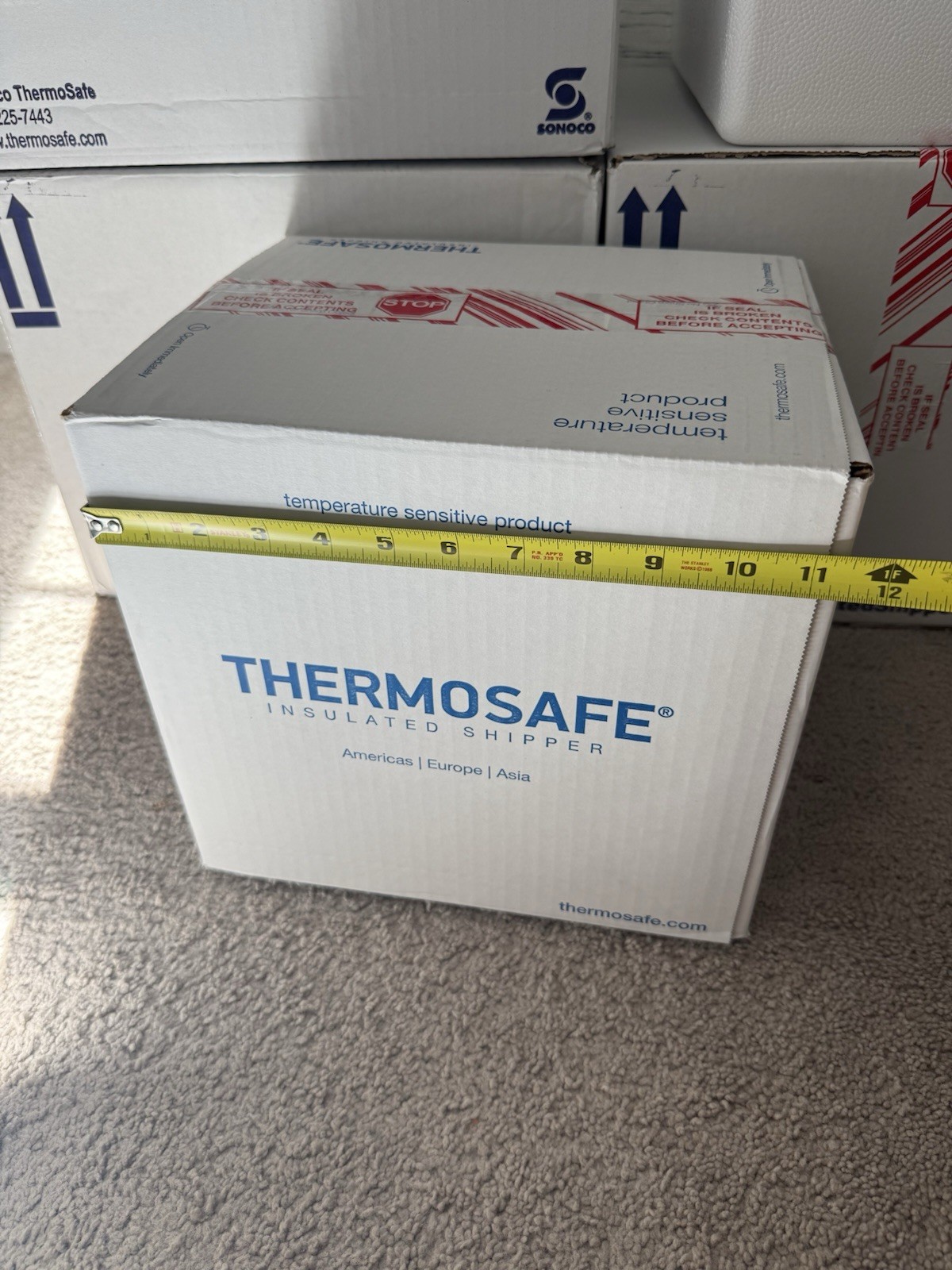 NEW THERMOSAFE Insulated Shipper Container Styrofoam COOLER  8X6X9 inside