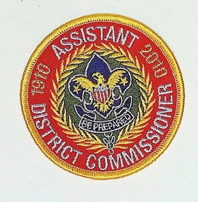 BSA Assistant District Commissioner Position Patch 2010 Red Embroidered