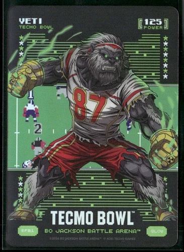 Bo Jackson Battle Arena Tecmo Bowl Glow Battlefoil - Yeti Travis Kelce SP