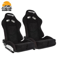 Pair 2 Bride Black Suede Seats Low Max Jdm Racing Seats Carbon Fiber Backrest
