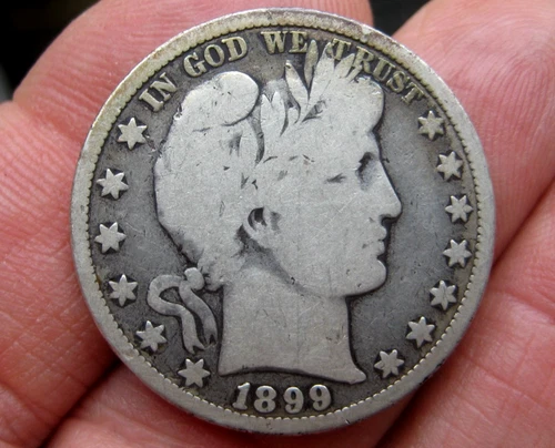 Nice ~ 1899-O BARBER Silver HALF DOLLAR ~ VG