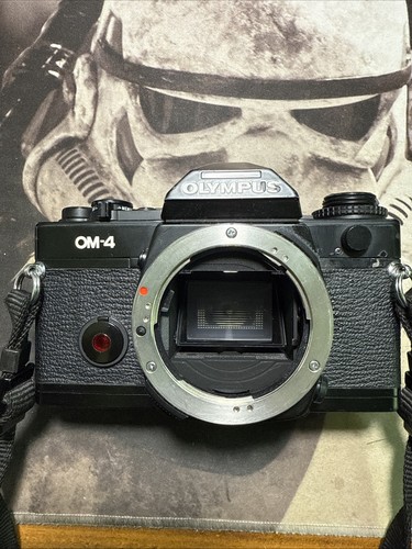 Olympus OM-4 Black SLR 35mm Film Camera Body - Door Latch Broken