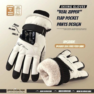 Winter-Fahrradhandschuhe Thermohandschuhe wasserdichte Tasche