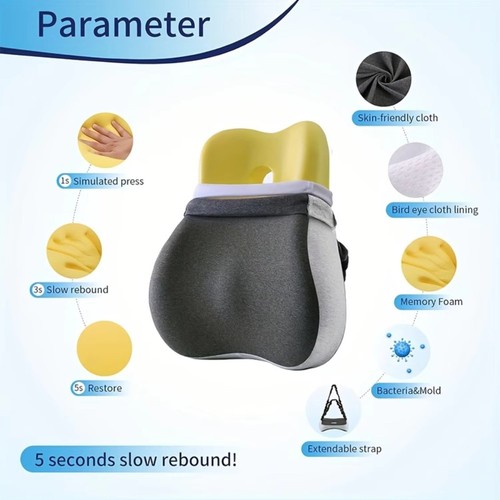 Back Pain Relief Back Support Pillow Car Seat Support Waist Pillow for Car - Picture 7 of 9