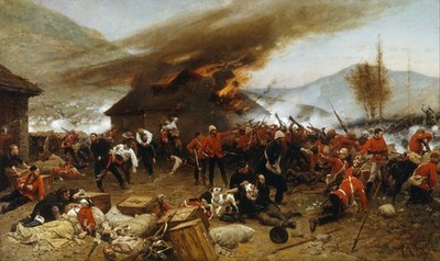 Die Verteidigung von Rorke's Drift Alphonse Poster Druck gerahmtes Leinwandbild