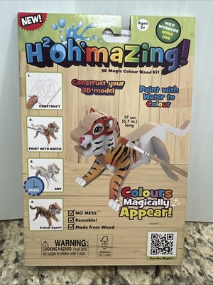 H2oh mazing 3d Magic Color Wood Kit TIGER Made From Wood Paint With Water