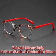 Fashion Anti Blue Light Round Reading Glasses Retro Readers Sping Hinge Eyewears