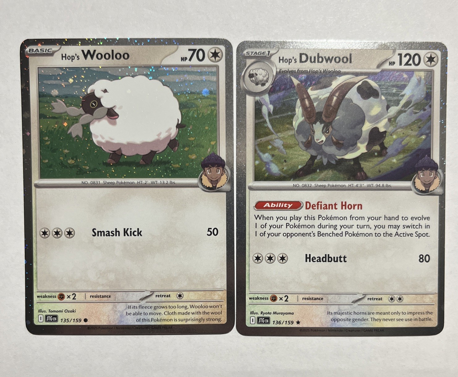 Pokémon TCG Hop’s Wooloo Hop’s Dubwool Cosmos Holo Rare Promo Cards 2025