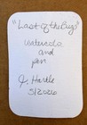 ACEO Original whimsical watercolor & pen last of the bugs bee dragonfly ladybug — photo 2