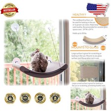 EZ Mount Cat Window Perch - Large Scratcher, Steel Frame, Strong Suction Cups