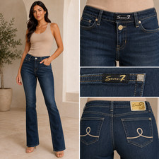 7 For All Mankind Womens Jeans 27 Bootcut Mid Rise Stretch Premium Denim Blue