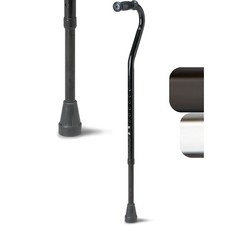 Medline Bariatric Offset Walking Cane Adjustable Height 500 Lbs Stability Black
