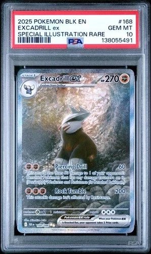 Excadrill EX *PSA 10* Special Illustration Rare *Black Bolt* #168 * Pokemon