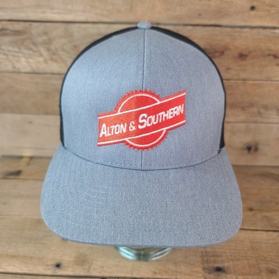 Alton & Southern Railroad Snapback Mesh Hat Gray Black Cap America Embroidered