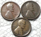 1912 PDS Lincoln Wheat Cent SET OF ALL 3 FINE CINDITION