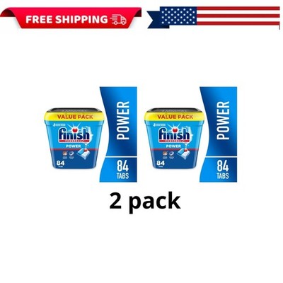 (2 pack) Finish Power Dishwasher Tablets 84ct Dish Detergent Pods Deep Clean