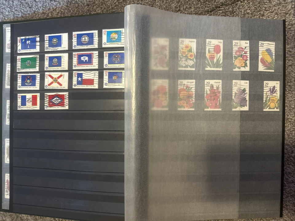 LIBRO DE ESTAMPILLAS DAVO NERO 24 PÁGINAS ¡Verde lleno de colecciones de estampillas de EE. UU.! Cancelado Foto 4 de 4