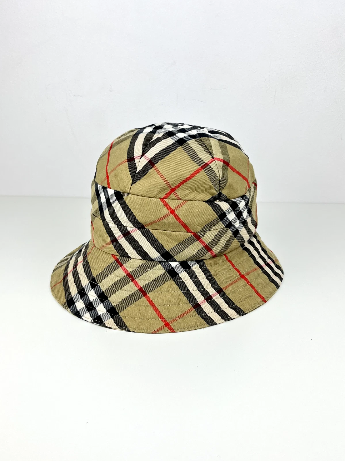 Cappello vintage anni 70 Burberrys reversibile Nova Check secchiello Panama
