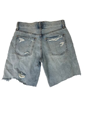 【BOHEMIAN SEOUL】24fw BUTTON FLY DENIM SHORTS We the Free Size 24 Blue 100% Cotton Button Fly Distressed