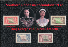 KING GEORGE VI NICE DISPLAY OF SOUTHERN RHODESIA 1937 CORONATION SET MINT MNH #1