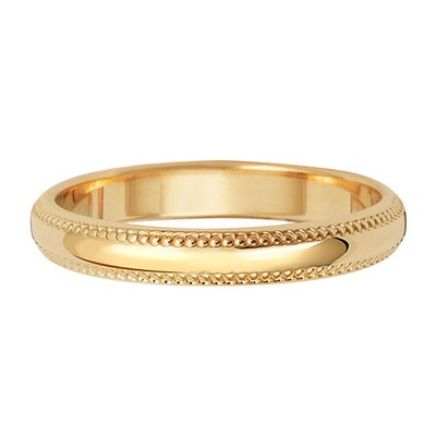 Bague Bracelet Traditionnelle En Or 14 Carats - Grain Milgrain Confort 4 Mm - Or Jaune Ou Blanc - Neuf Avec étiquettes